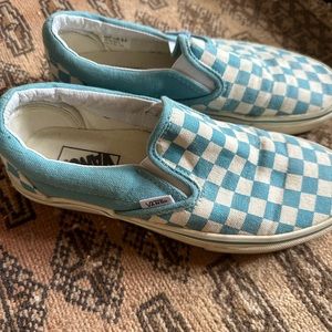 Vans Checkerboard Classic Slip-On in light blue
